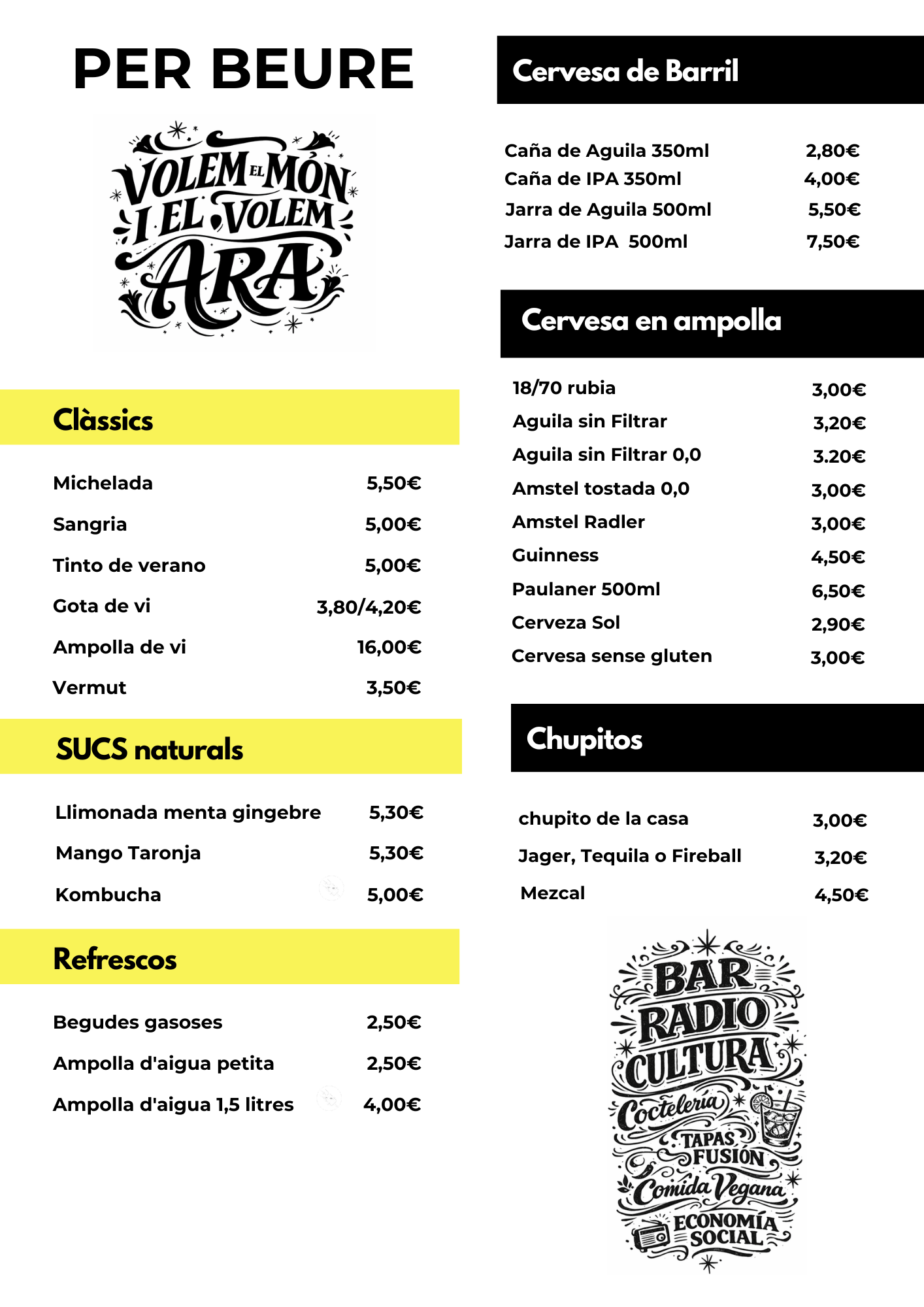 Carta tapas